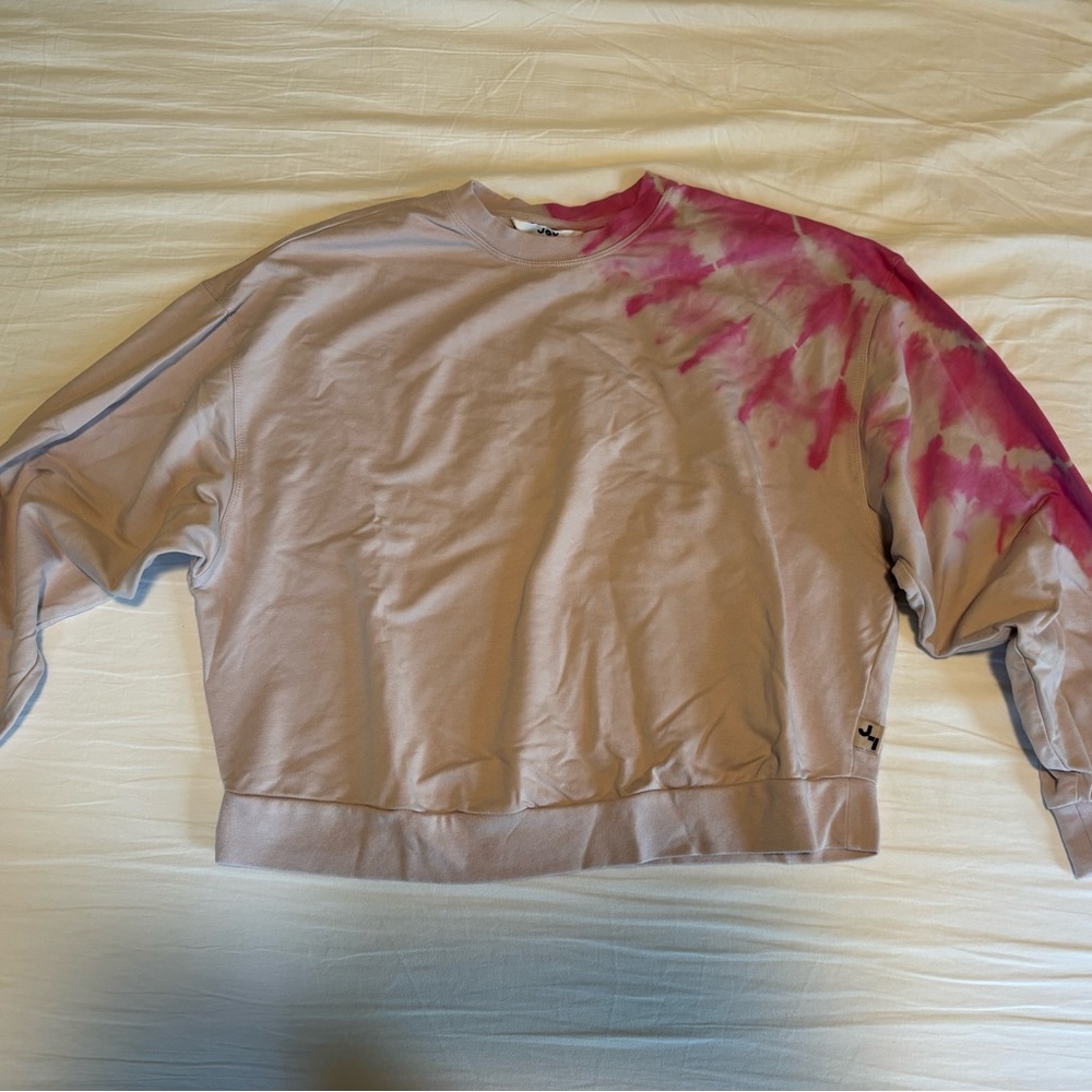 JoyLab Pink and light pink/white Tie-Dye Sweatshirt